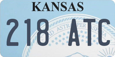 KS license plate 218ATC