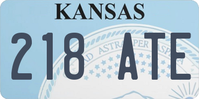 KS license plate 218ATE