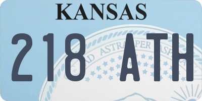 KS license plate 218ATH