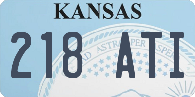 KS license plate 218ATI