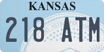 KS license plate 218ATM