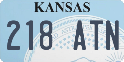 KS license plate 218ATN