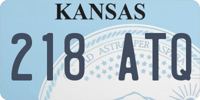 KS license plate 218ATQ