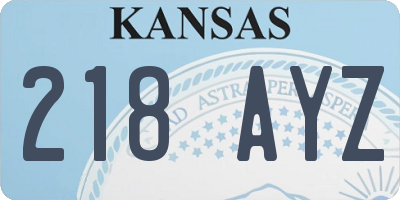 KS license plate 218AYZ