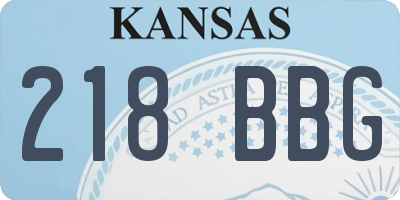 KS license plate 218BBG