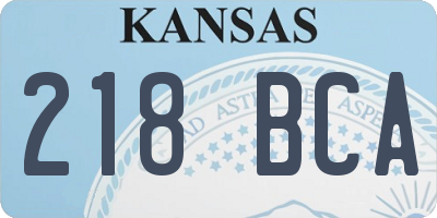 KS license plate 218BCA