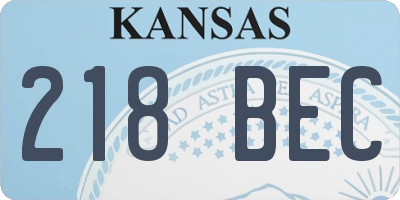 KS license plate 218BEC