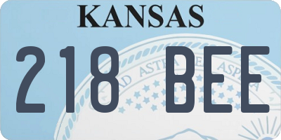 KS license plate 218BEE