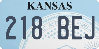 KS license plate 218BEJ