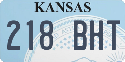 KS license plate 218BHT