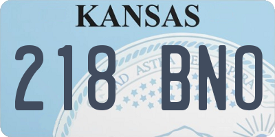 KS license plate 218BNO