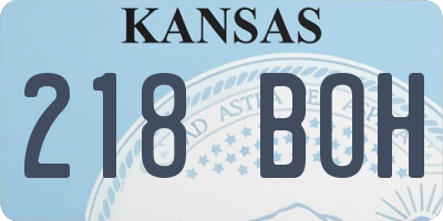 KS license plate 218BOH