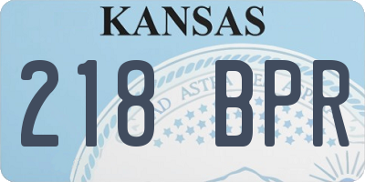 KS license plate 218BPR