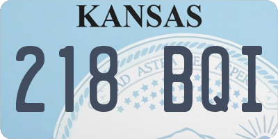 KS license plate 218BQI