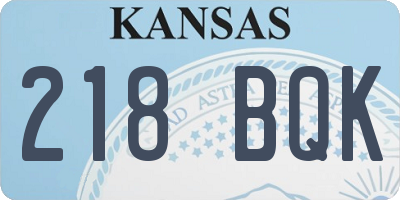 KS license plate 218BQK