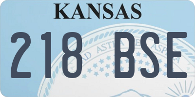 KS license plate 218BSE