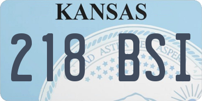 KS license plate 218BSI