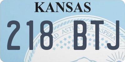 KS license plate 218BTJ