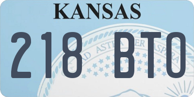 KS license plate 218BTO