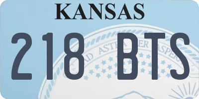 KS license plate 218BTS