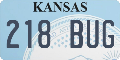 KS license plate 218BUG