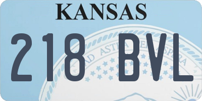 KS license plate 218BVL