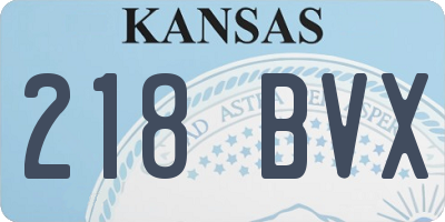 KS license plate 218BVX