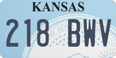 KS license plate 218BWV
