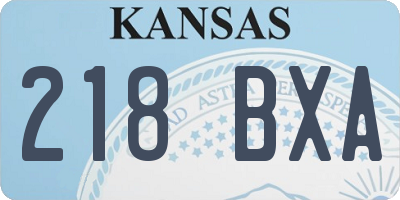 KS license plate 218BXA