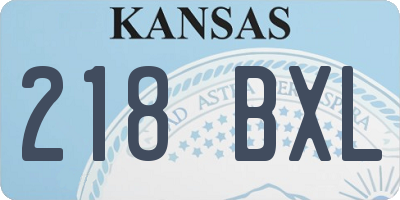 KS license plate 218BXL