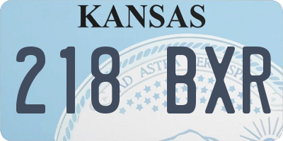 KS license plate 218BXR