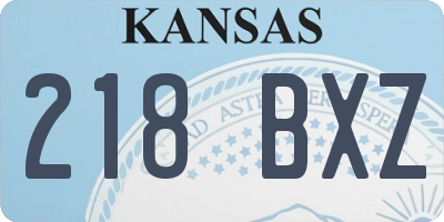 KS license plate 218BXZ