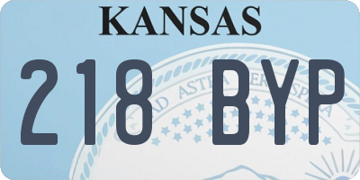 KS license plate 218BYP