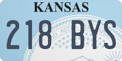 KS license plate 218BYS