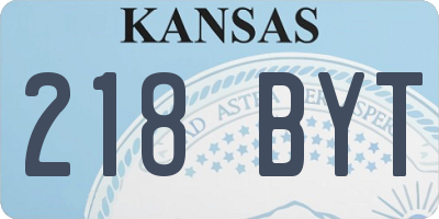 KS license plate 218BYT