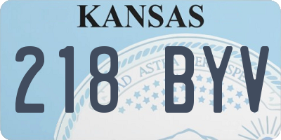KS license plate 218BYV