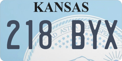 KS license plate 218BYX
