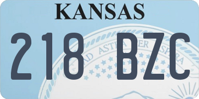 KS license plate 218BZC