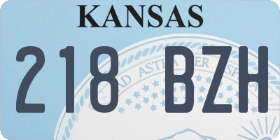 KS license plate 218BZH
