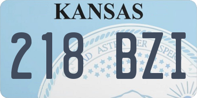 KS license plate 218BZI