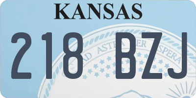 KS license plate 218BZJ