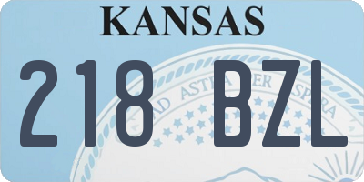 KS license plate 218BZL