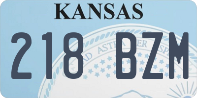 KS license plate 218BZM