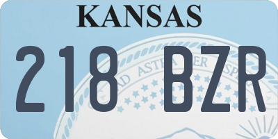 KS license plate 218BZR