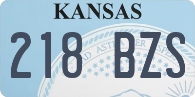KS license plate 218BZS