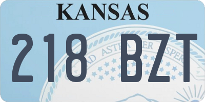 KS license plate 218BZT