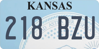 KS license plate 218BZU
