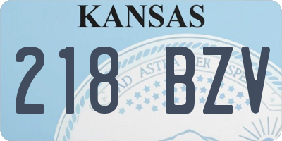 KS license plate 218BZV