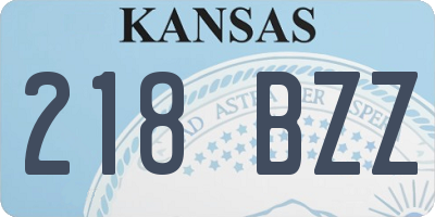 KS license plate 218BZZ