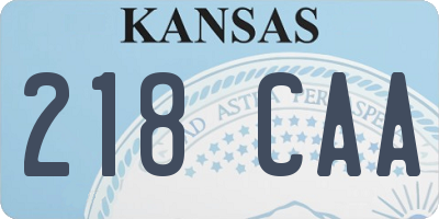 KS license plate 218CAA